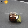 120ml cosmetic amber round glass jar with gloden cap